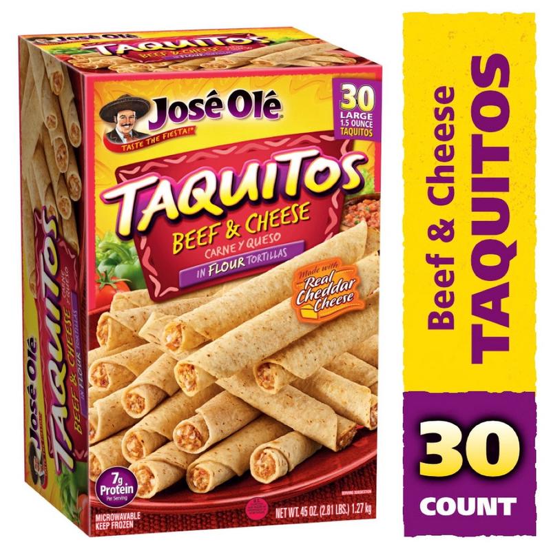 Jos Ol Beef & Cheese Flour Taquitos 45 oz, Large