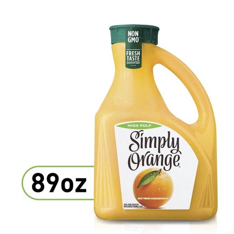 Simply Non GMO High Pulp Orange Juice, 89 fl oz Bottle