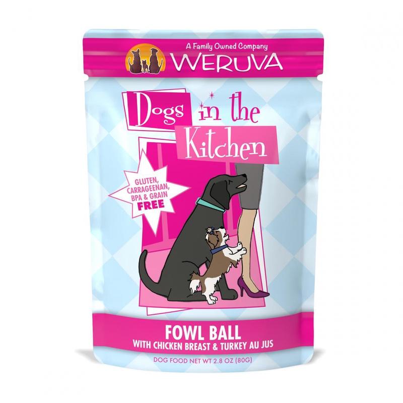 Weruva Dogs in the Kitchen Fowl Ball with Chicken & Turkey Au Jus Dog Food Pouch