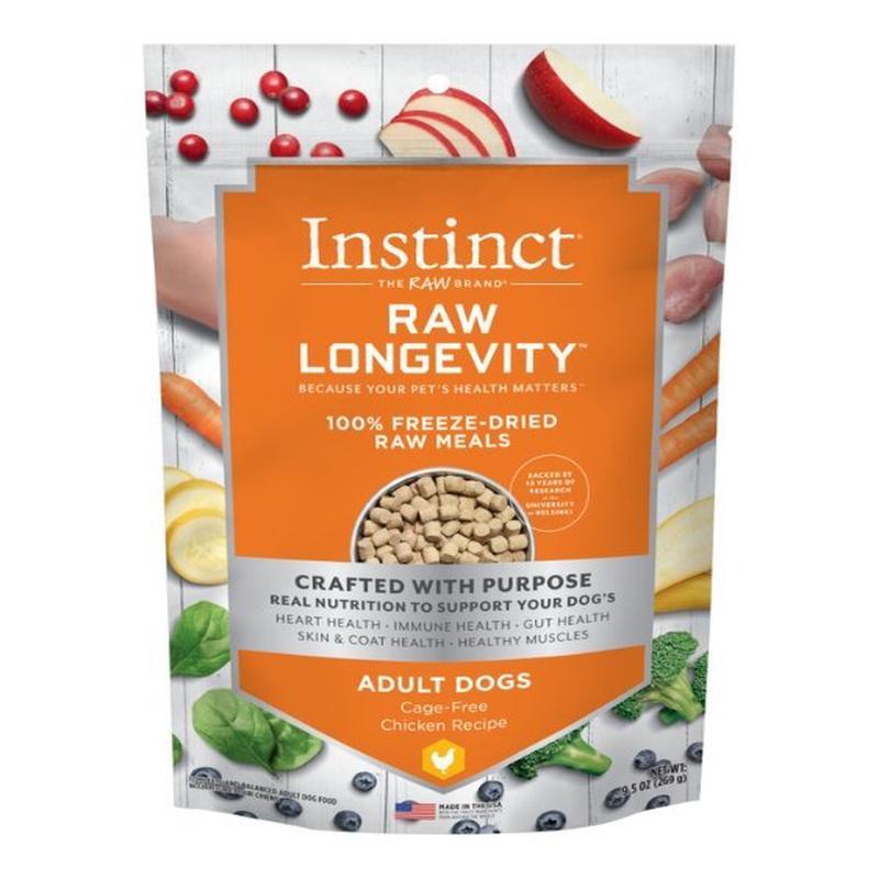 Instinct Raw Longevity 100% Freeze-Dried Raw Meals Cage-Free Chicken Recipe for Dogs