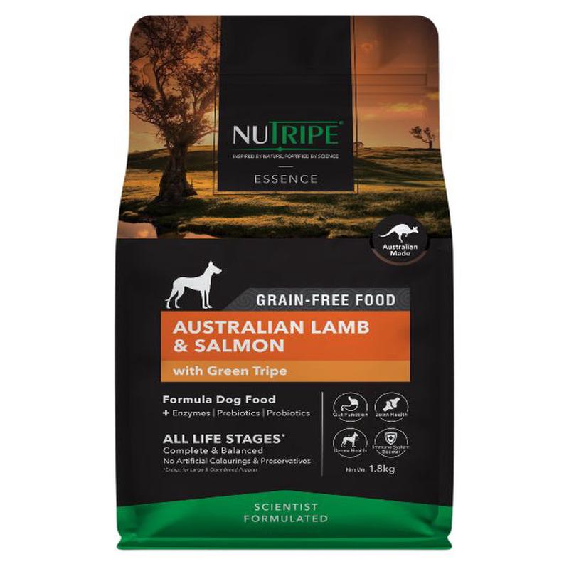 NUTRIPE Essence Grain-Free Australian Lamb & Salmon with Green Tripe Formula Dog Food