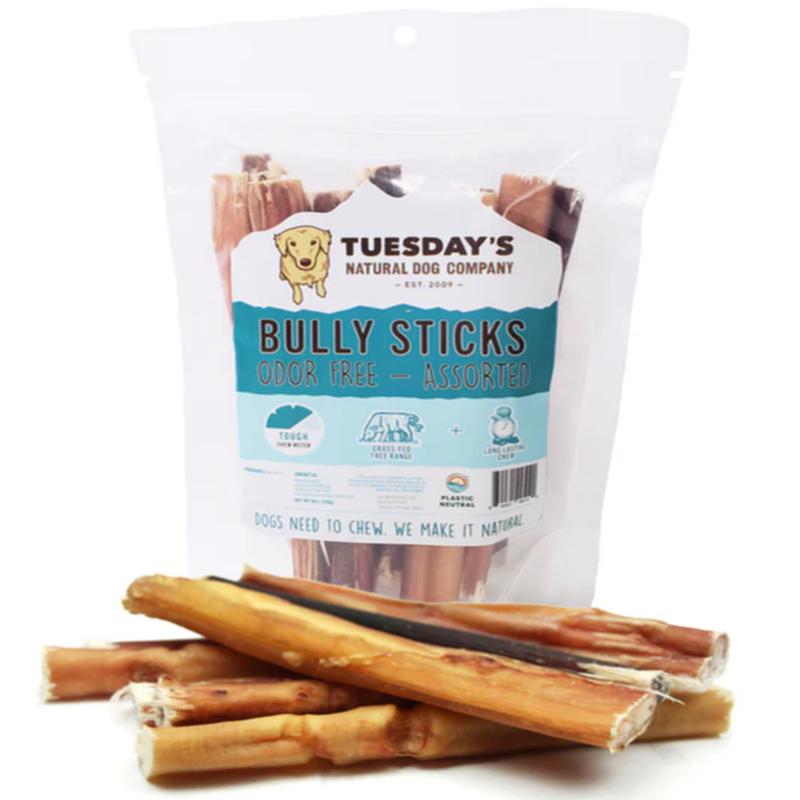 BULLY STICKS ASSORTED Odor Free 6\" & 12\" length