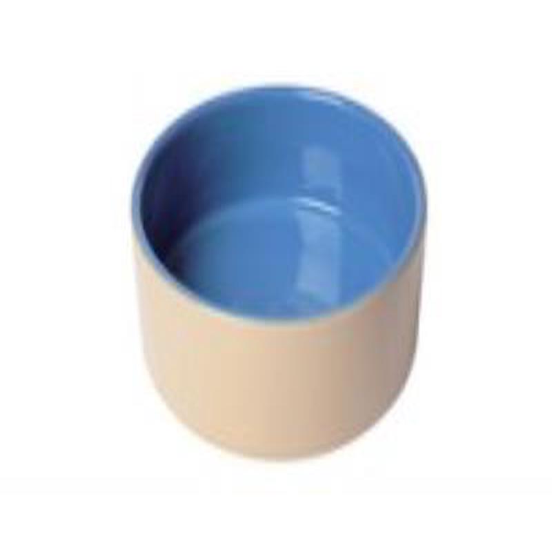 Lazy Bones: Pottery Bowl Blue & Beige 6\”
