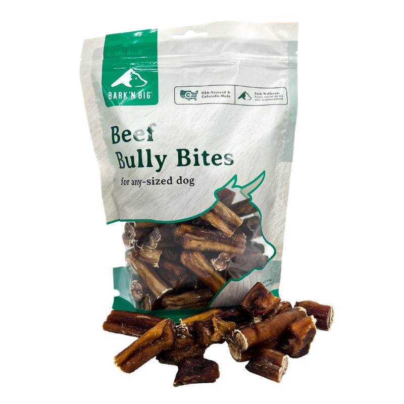 BarkNBig USA Odor Free Beef Bully Stick Bites Dog Treats, 1lb bag
