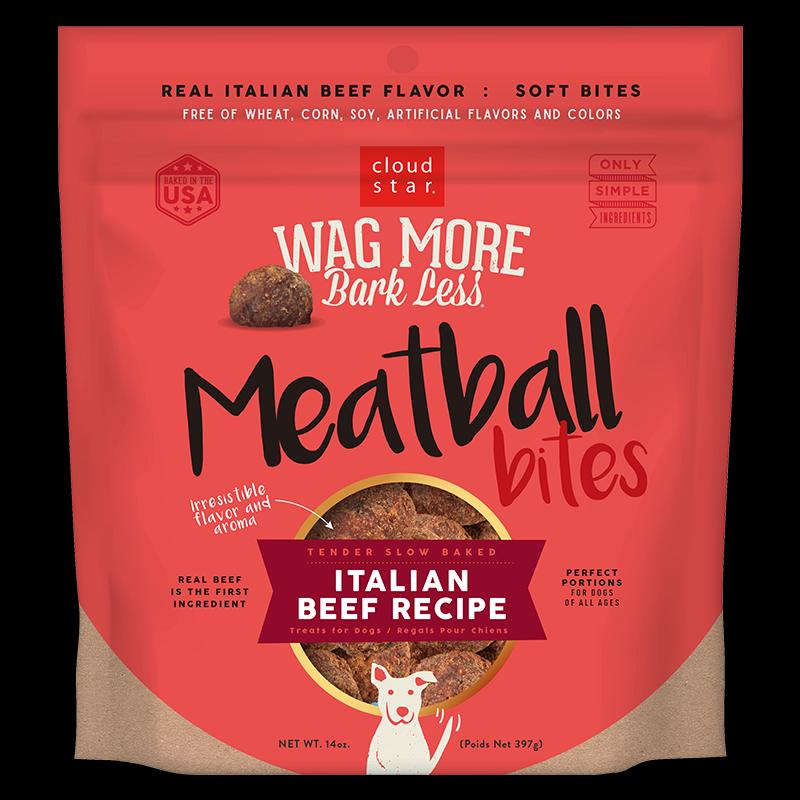 Cloud Star Wag More Bark Less Meat Balls Grain Free Soft & Chewy Dog Treats with Real Beef, 14oz