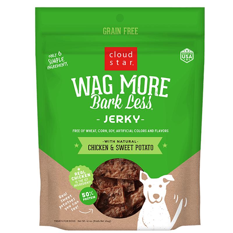 Cloud Star Wag More Bark Less Grain Free Chicken & Sweet Potato Jerky Dog Treats, 10oz