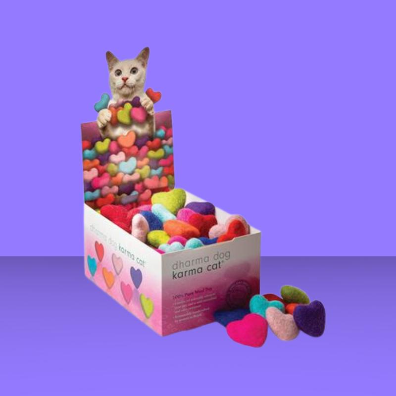 Karma Cat Wool Heart Assorted
