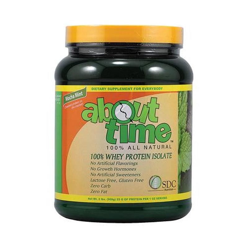 About Time Whey Protein Isolate Mocha Mint – 2 Lbs