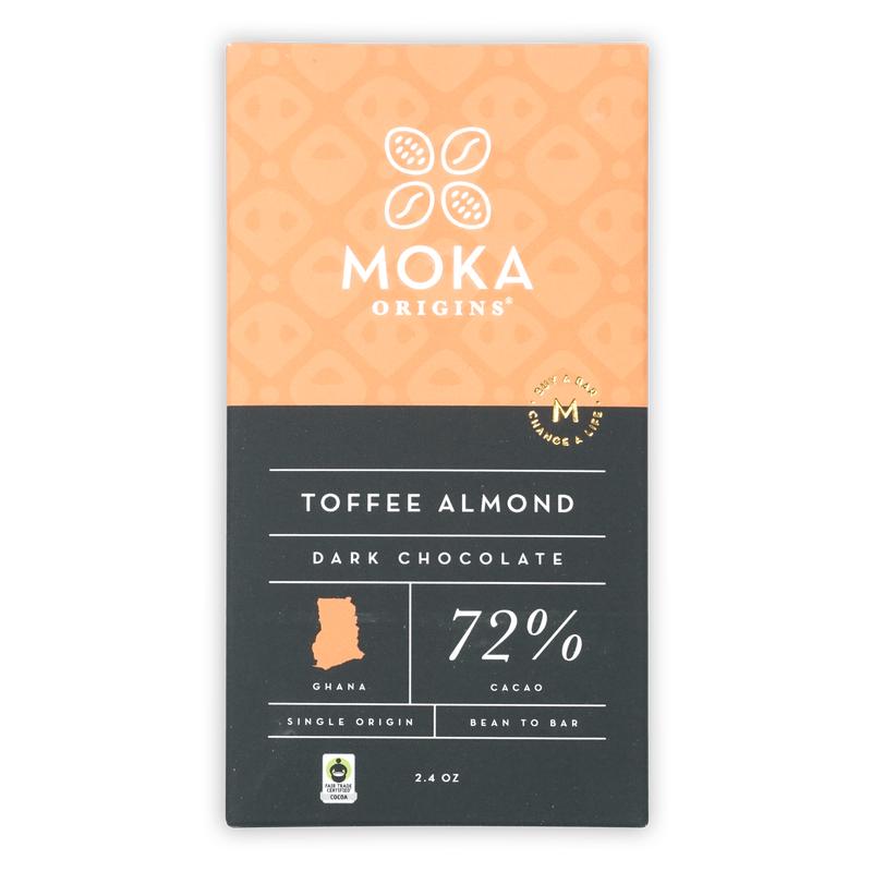 Moka Dark Chocolate w/ Toffee Almonds 72%
