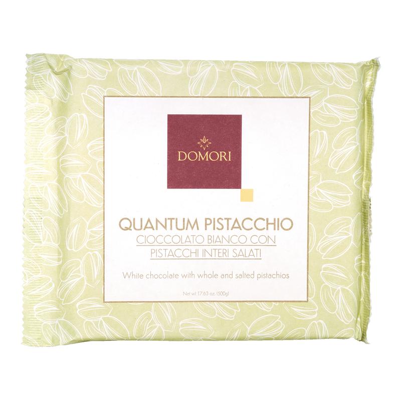 Domori Quantum White Chocolate Slab w/ Whole Salted Pistachios