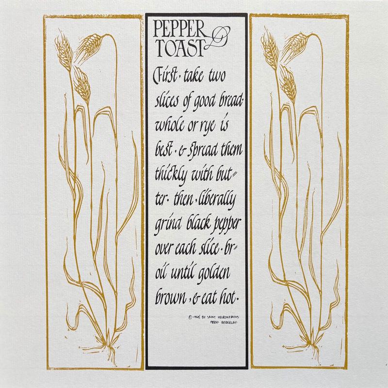 (*NEW ARRIVAL*) (Chez Panisse) Pepper Toast