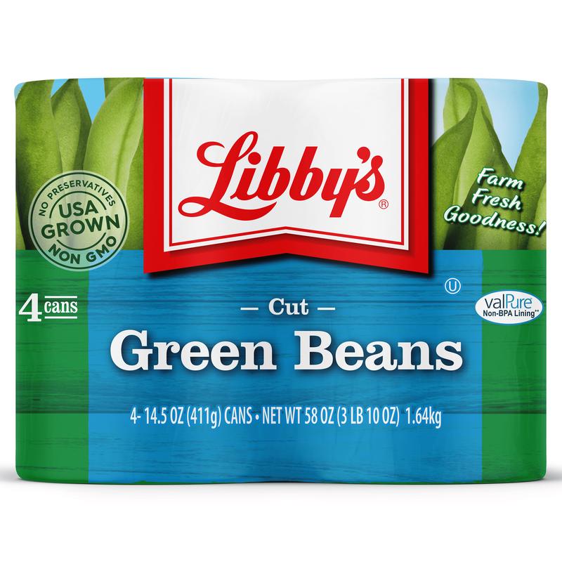 (4 Count) Libby\'s Cut Green Beans, Canned Vegetables, 14.5 oz