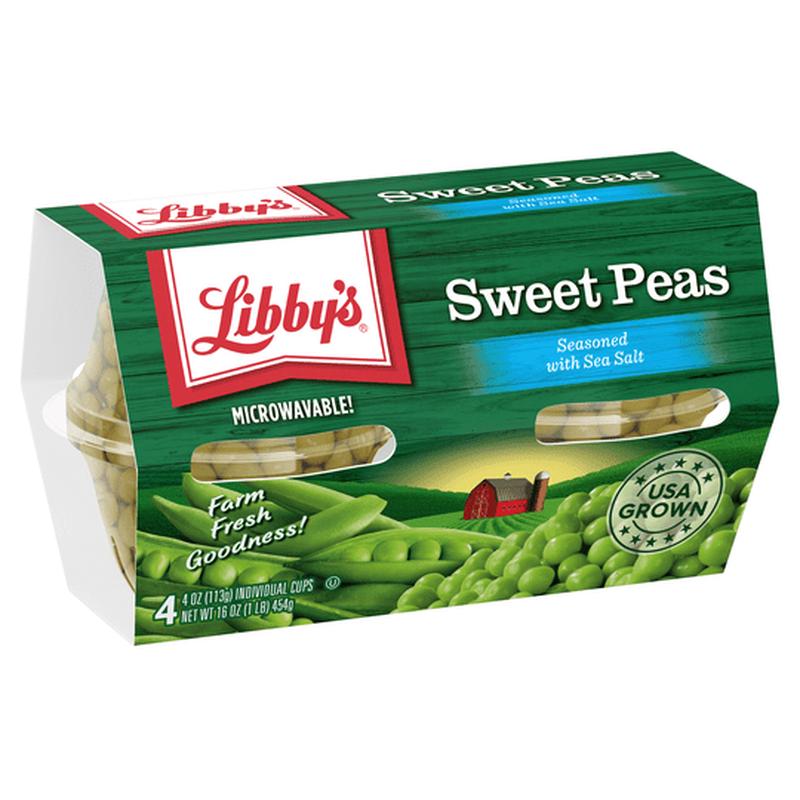 (4 Count) Libby\'s Sweet Peas, 4 oz Cups