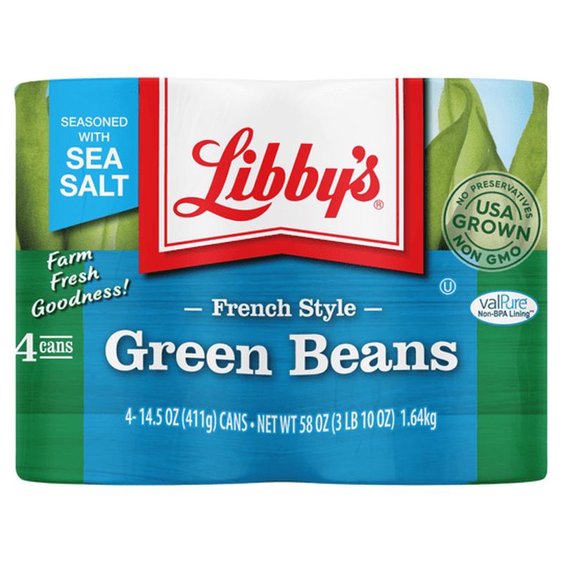 (4 Cans) Libby\'s French Style Green Beans, Canned Vegetables, 14.5 oz